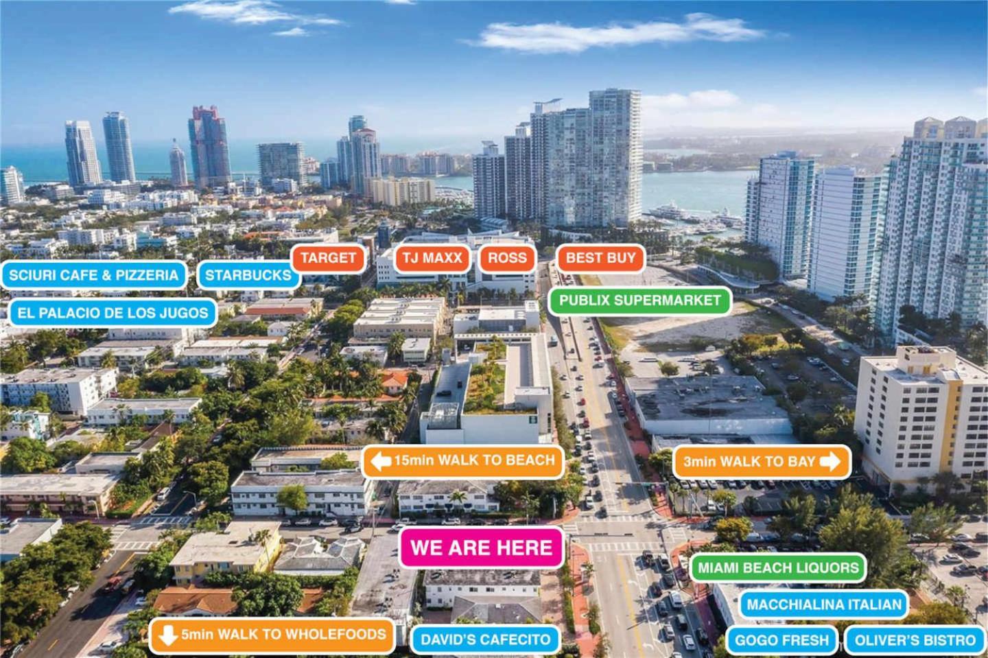 South Beach 2 Bedroom Family & Pet Friendly Apartment With Balcony & Free Parking Miami Beach Extérieur photo